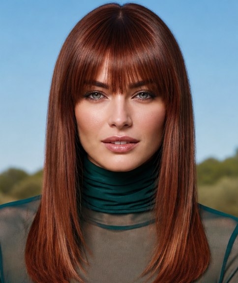 Long hair, paired with a turtleneck for spring
