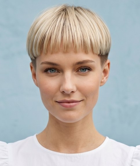 Short summer hairstyle with a shaved nape
