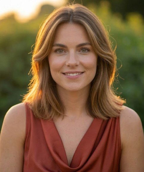 Shoulder-length hairstyle with natural movement