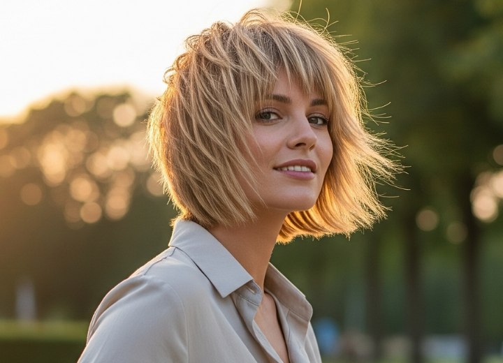 Shag haircut with feathered layers