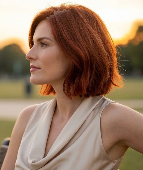 Bob haircut with subtle waves