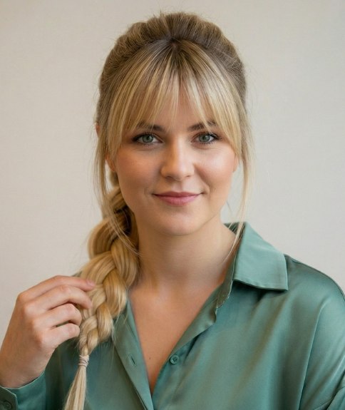 Hairstyle with a side braid