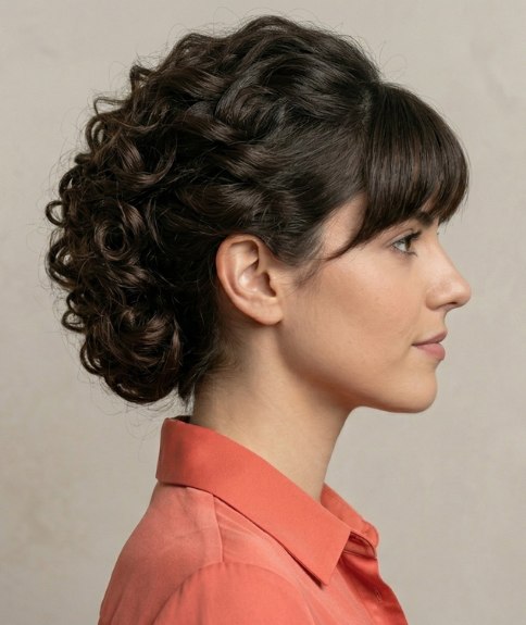 Updo with curly hair