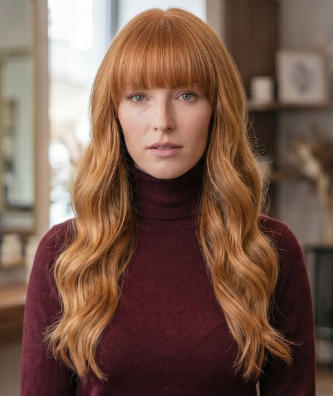 Very long and feminine red hair