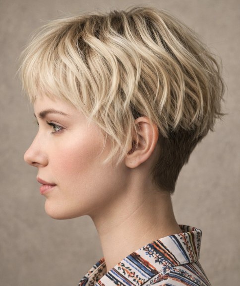 Hair with a clipper-cut back for women