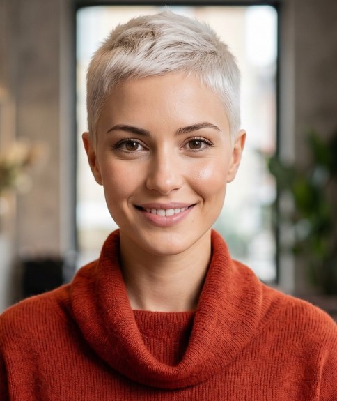 Super-short cut for blonde hair