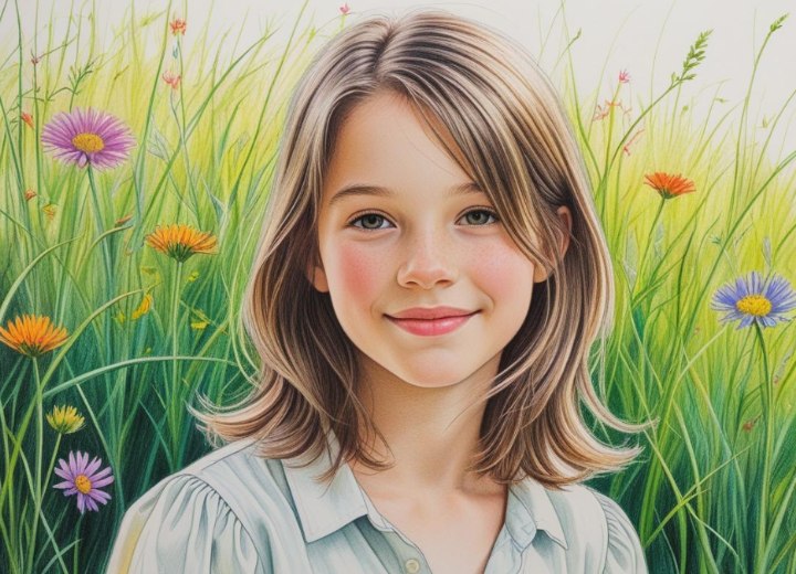 Low-maintenance shoulder-length bob for young girls
