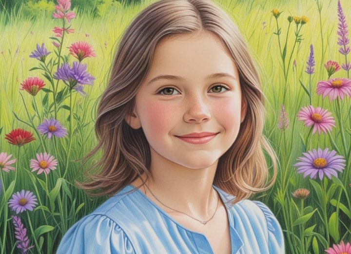 Just below the shoulders hairstyle with waves for young girls