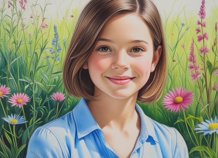 Chin-length bob for young girls