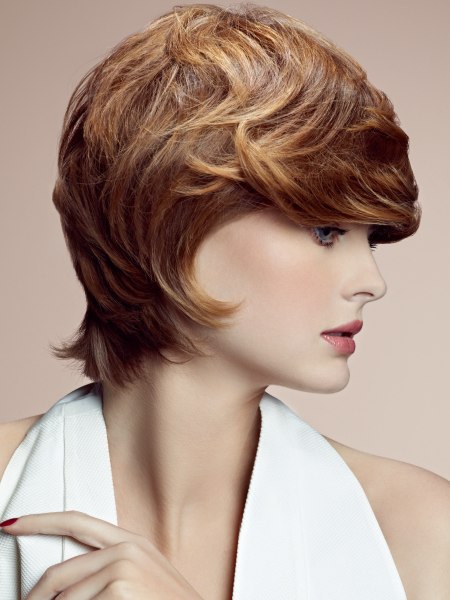 Short haircut with a covered nape