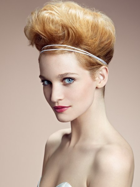 Youthful updo with a hairband