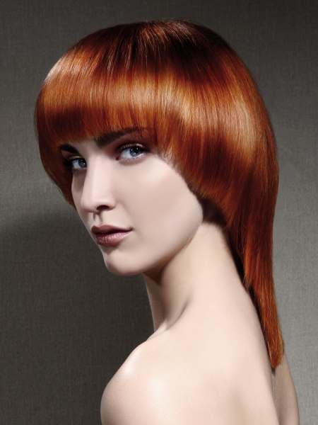 Medium long tapered hair cut with soft lines