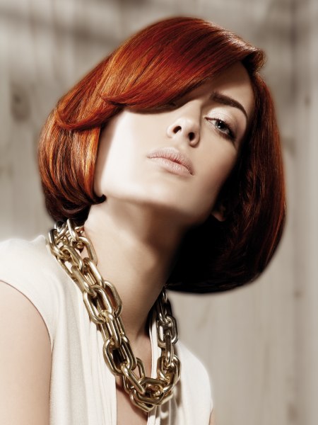 Modern bob for copper, red and auburn hair