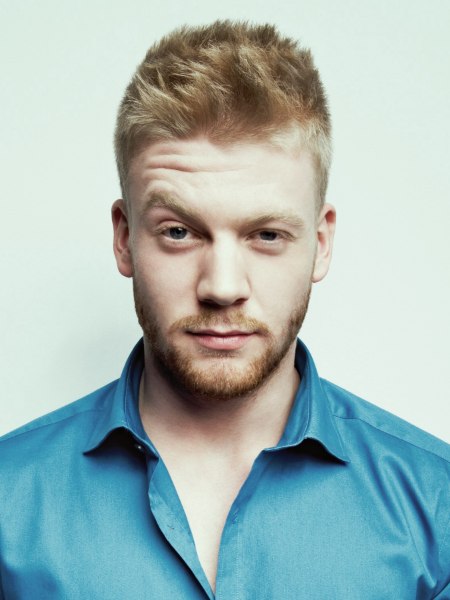 Buzz-cut hair with spikes for men