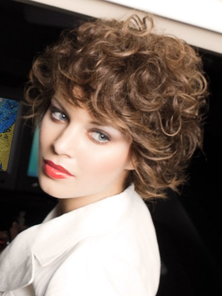 Feminine short hair with timeless curls