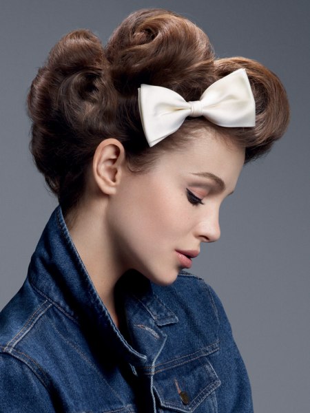 Updo with a bow tie
