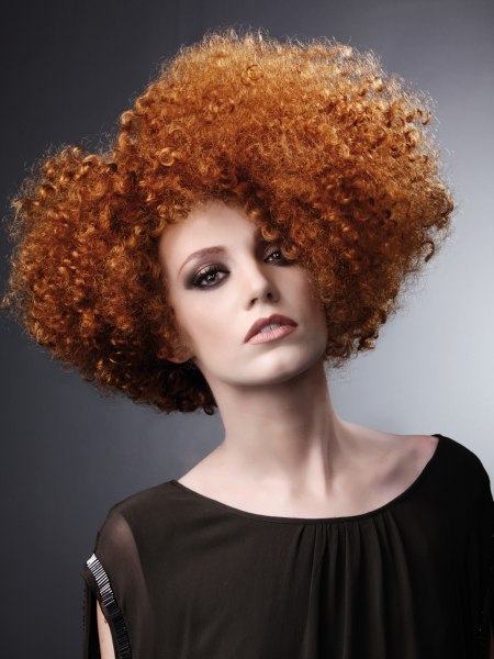 Afro hairstyle for red hair