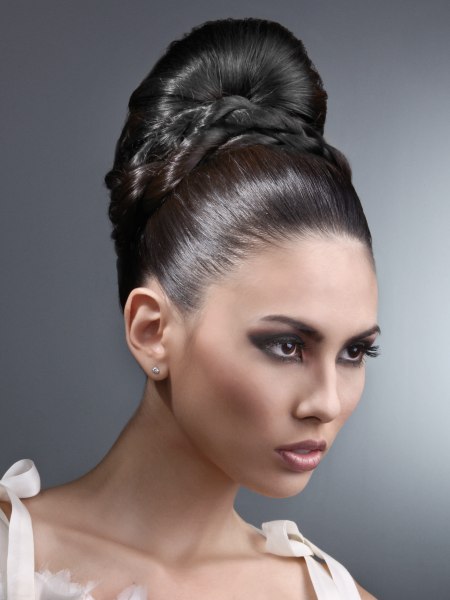 Braided updo with elements of classic Greece hair