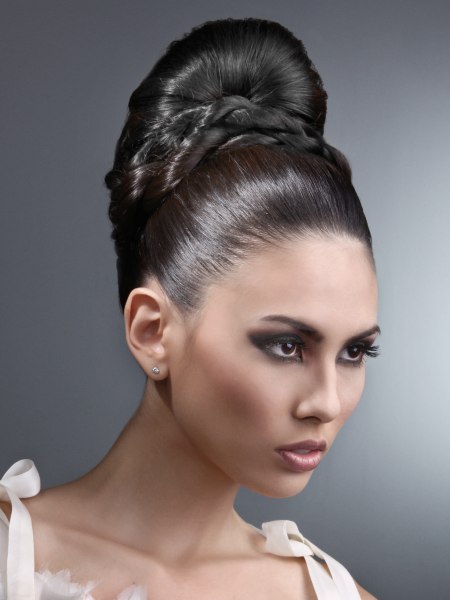 Braided updo with elements of classical Greece hair