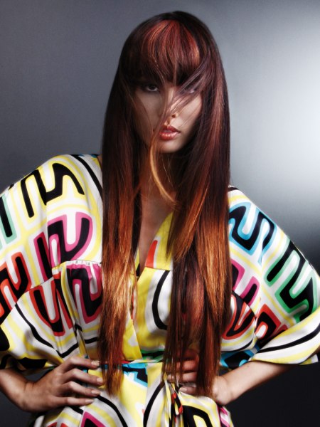 Waist-length hair with long layers