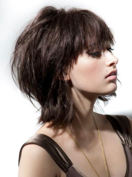 Styled unstyled look with medium-length textured hair