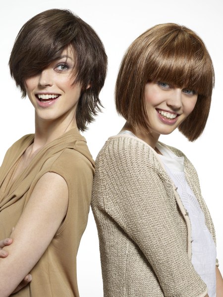 Classic blunt cut bob with bangs