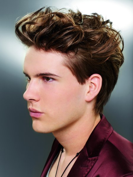 Male 1950s haircut with lifted top hair