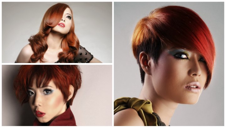 Hairstyles for red Asian hair