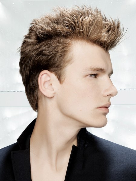 Dressy male hairstyle with a graduated back and sides