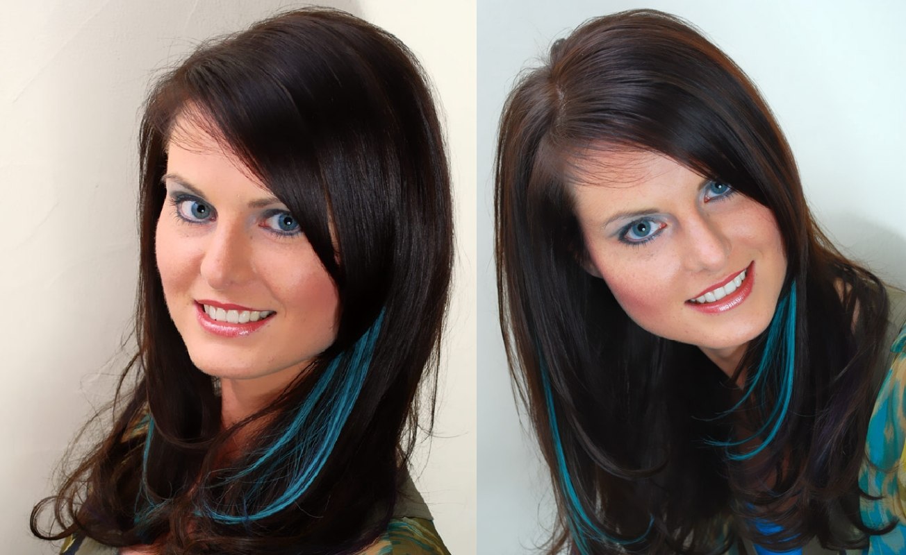 Blue Hair Extensions with Clips - wide 2
