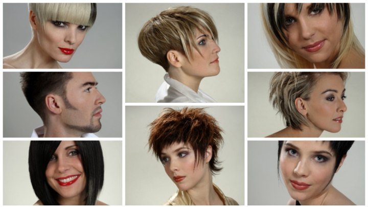 Fashion haircuts with long and short sections