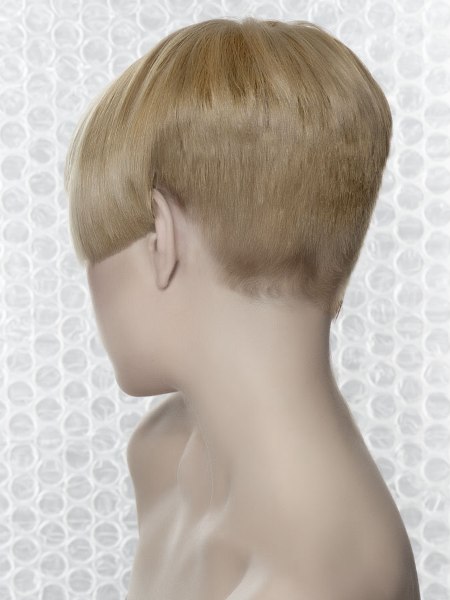 Nape view of a short haircut