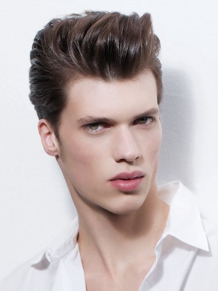 Slicked up 50s look for men's hair