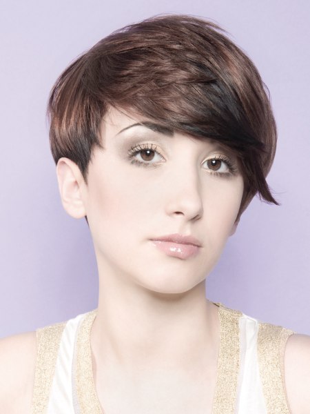 Short hairstyle with exposed ears for brown hair