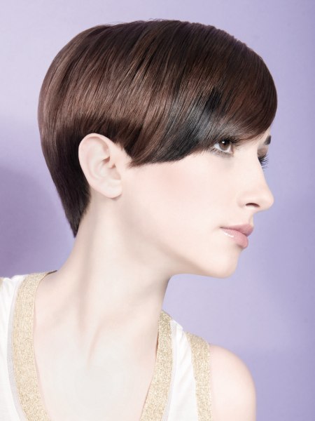 Short brown hair with as smooth undercut