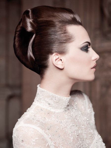 Elegant updo with a sleek side