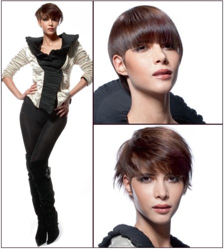 Brown hair color with a metallic sheen