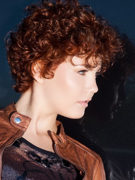Short above the ears hairstyle with curls