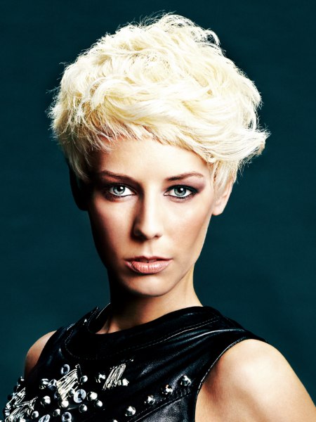 Pixie short blonde hair