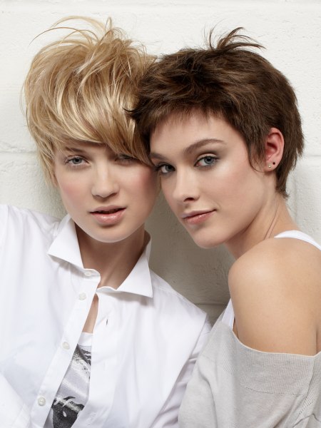 Pixie cuts with layers