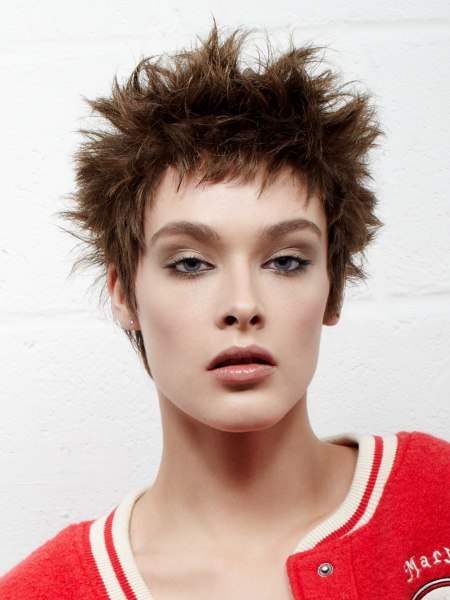 Spiky short women's haircut