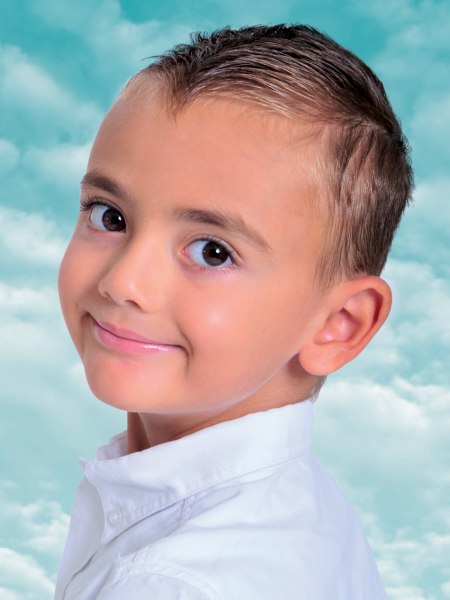 Short hairstyle with gel-styling for little boys