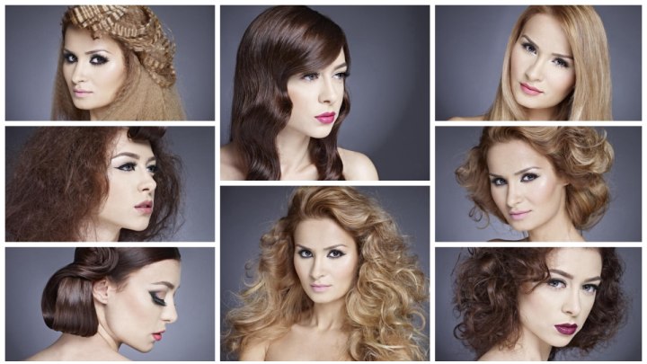 Versatile hair, worn open or in an updo