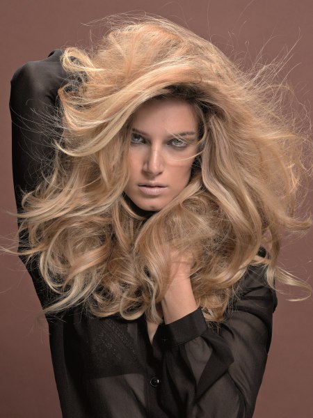 Sweeping big hair with long layers