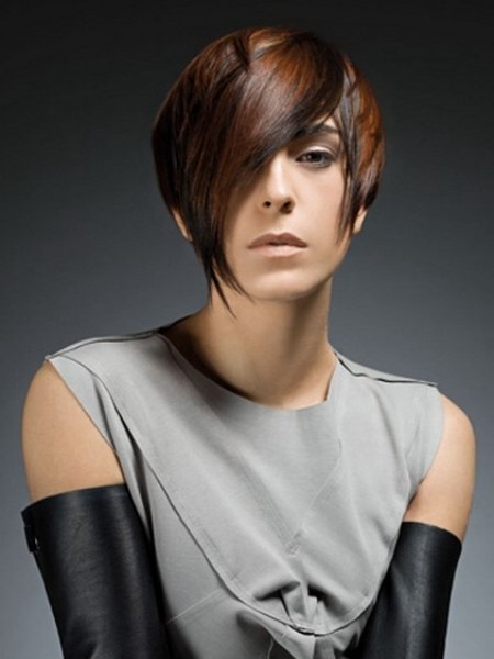 Feminine short hair styled towards the face