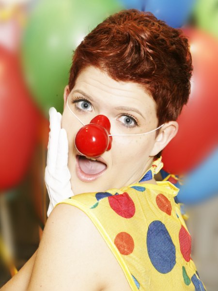 Clown look with red hair