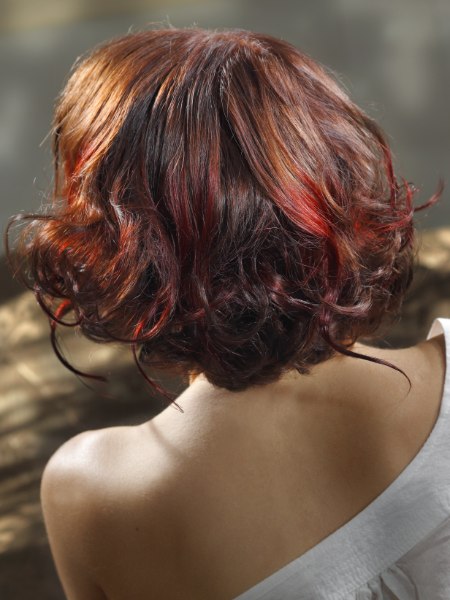 Back view of modern hair with curls