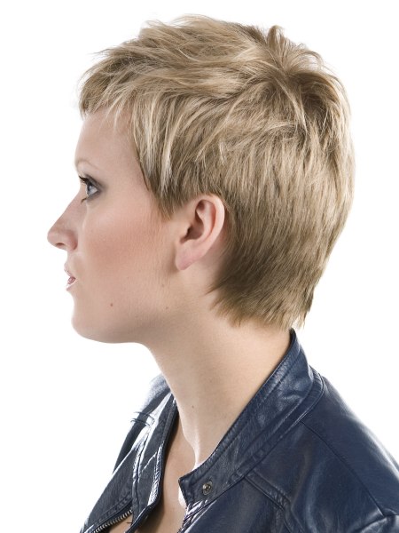 Sweet cropped short hair for women - side view