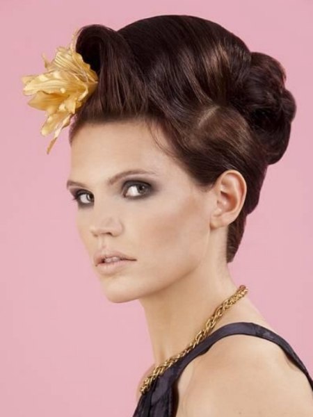 Festive updo with a chignon