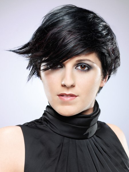 Modern cut for short black hair